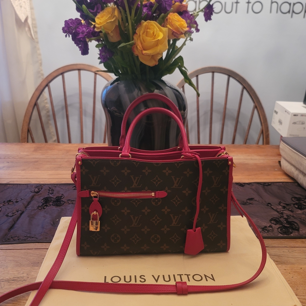 Louis Vuitton Monogram Satchel with Pink Trim